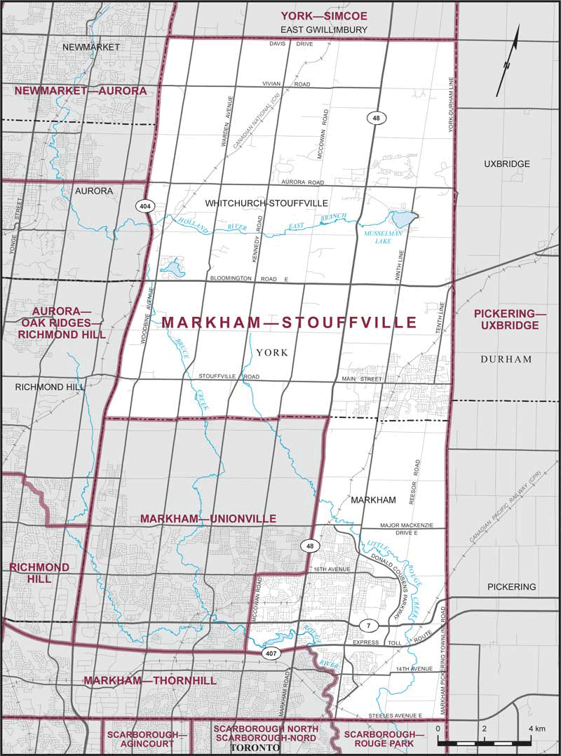 Map of Markham--Stouffville