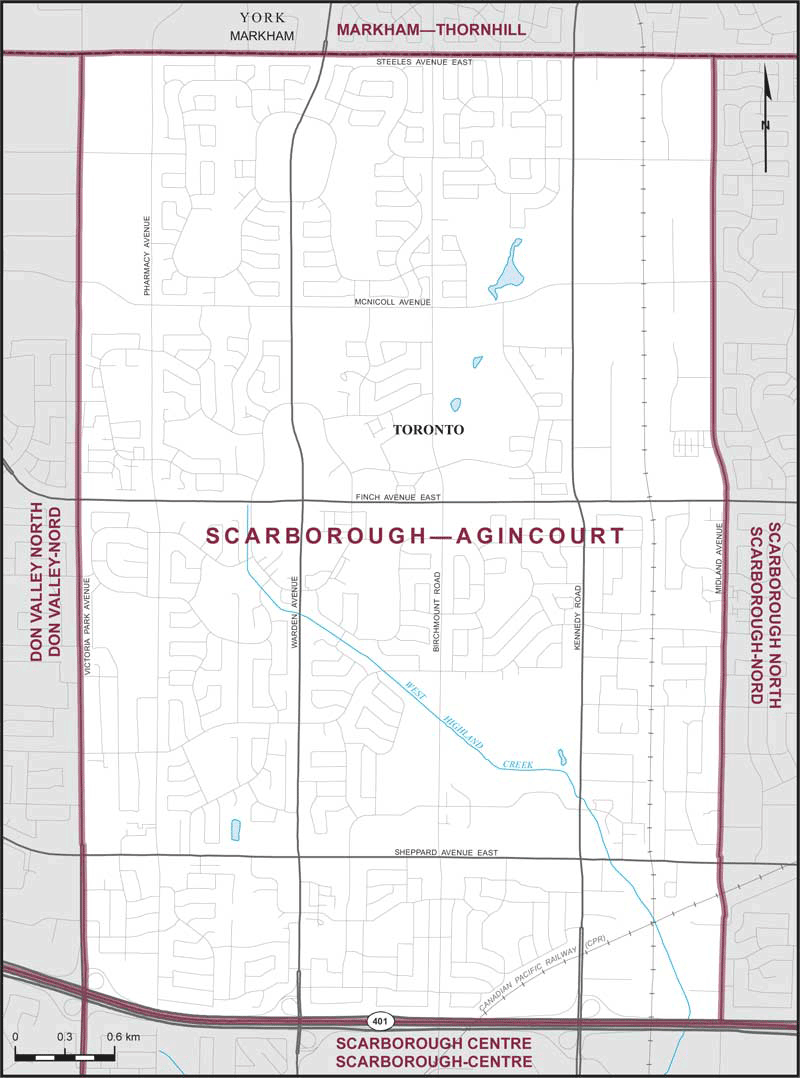 Map of Scarborough--Agincourt