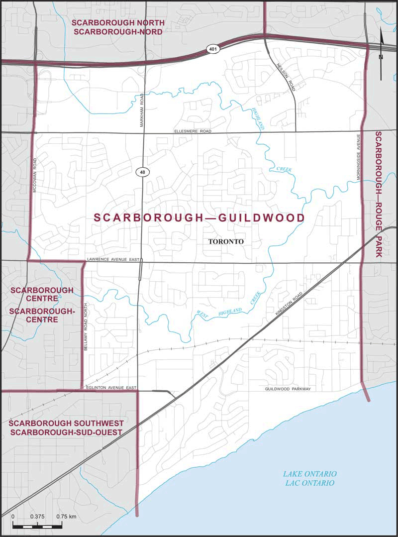 Map of Scarborough--Guildwood