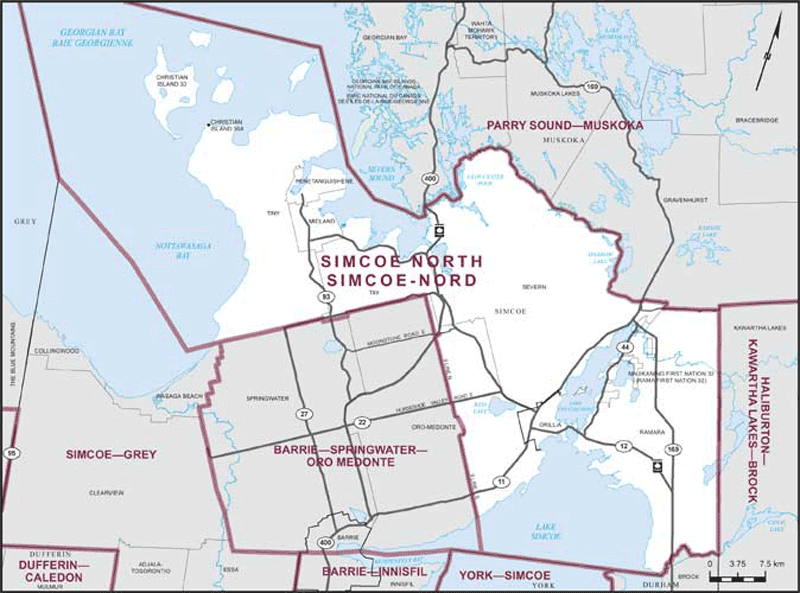 Map of Simcoe North