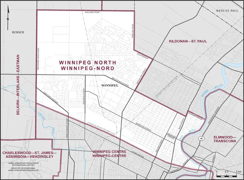 Map of Winnipeg North