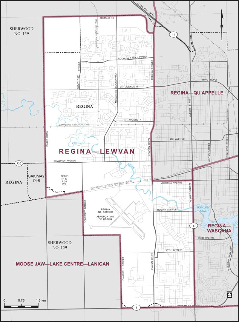 Map of Regina--Lewvan