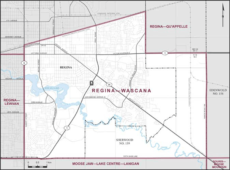 Map de Regina--Wascana