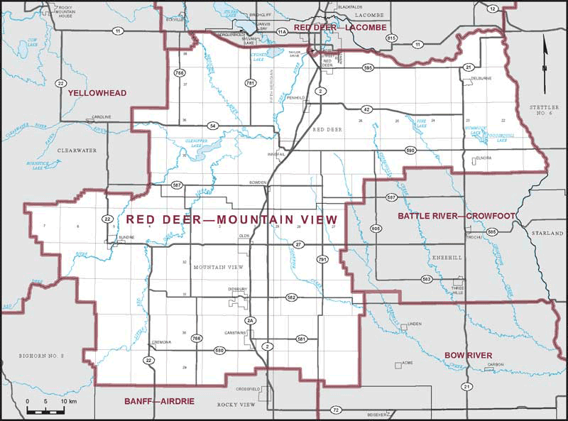 Map of Red Deer--Mountain View