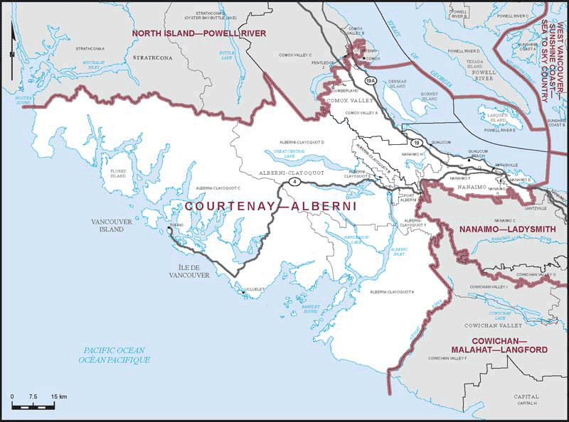 Map of Courtenay--Alberni