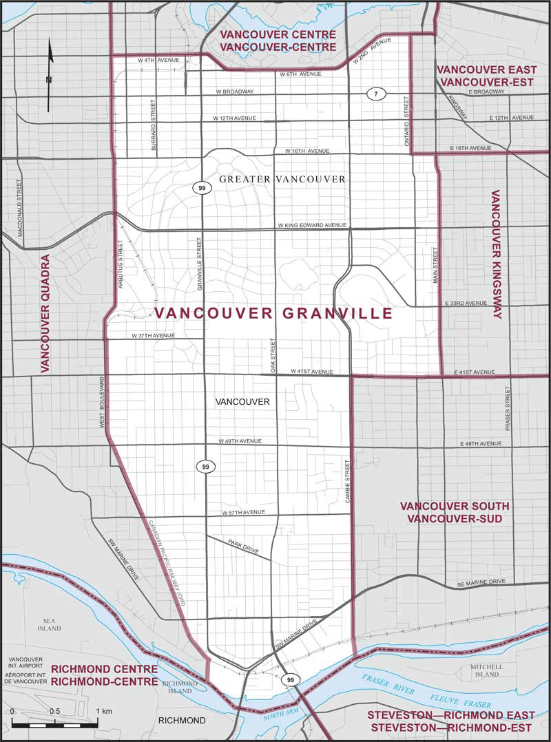 Map of Vancouver Granville