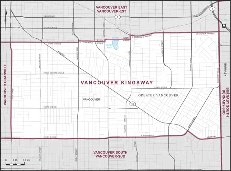 Map of Vancouver Kingsway