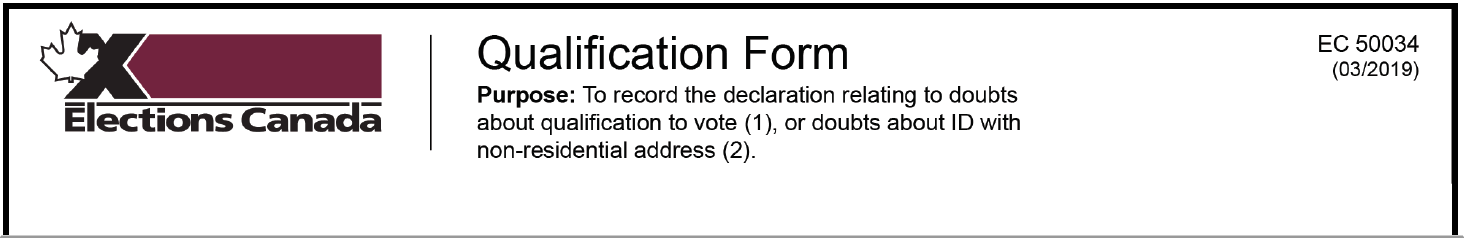 Elections Canada Vouching Form