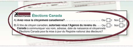Les citoyens canadiens peuvent mettre à jour leur inscription comme électeurs en cochant « Oui » sur leur formulaire d'impôt T1