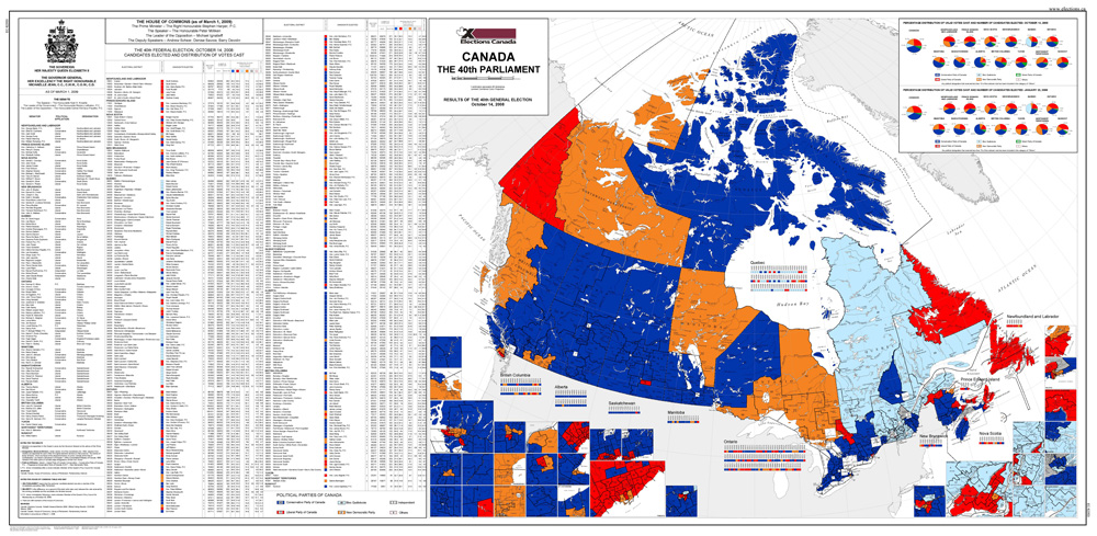 Map of Canada, The 40th Parliament (2008)