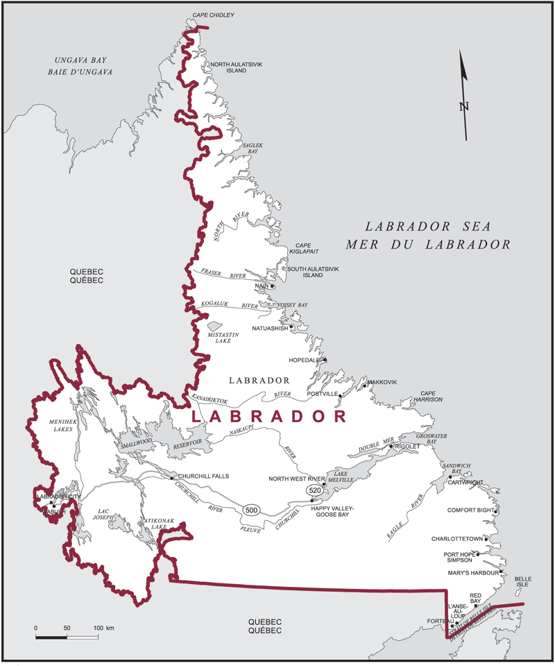 Carte – Labrador, Terre-Neuve-et-Labrador