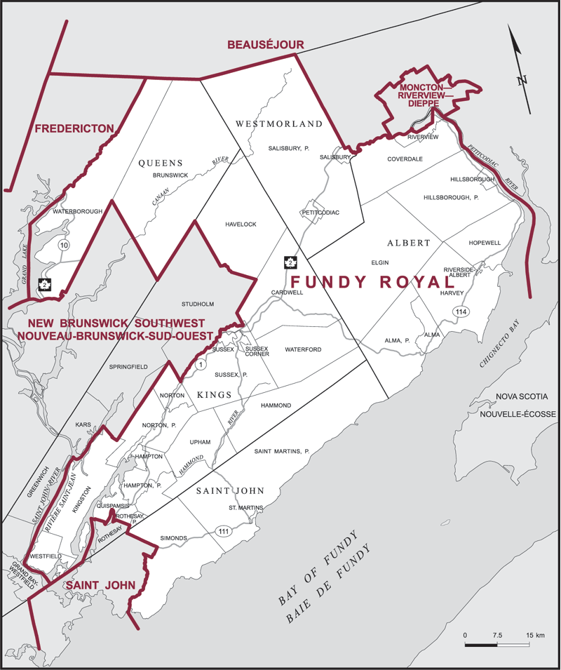 Carte – Fundy Royal, Nouveau Brunswick