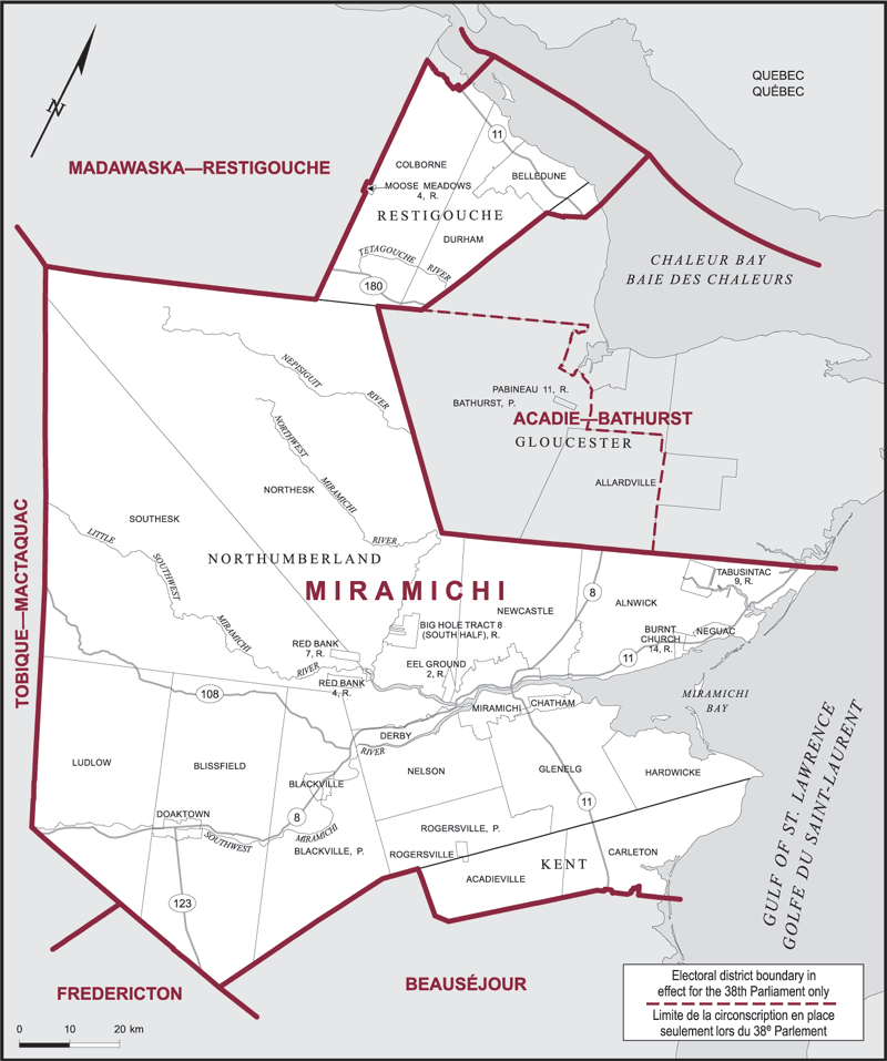 Carte – Miramichi, Nouveau Brunswick