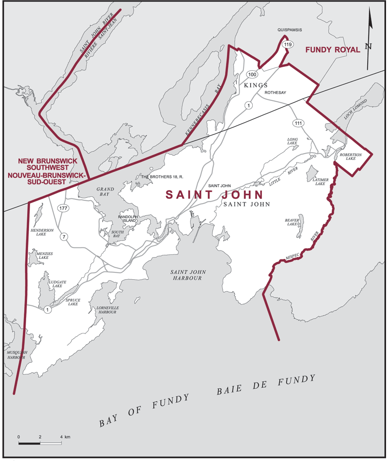 Carte – Saint John, Nouveau Brunswick