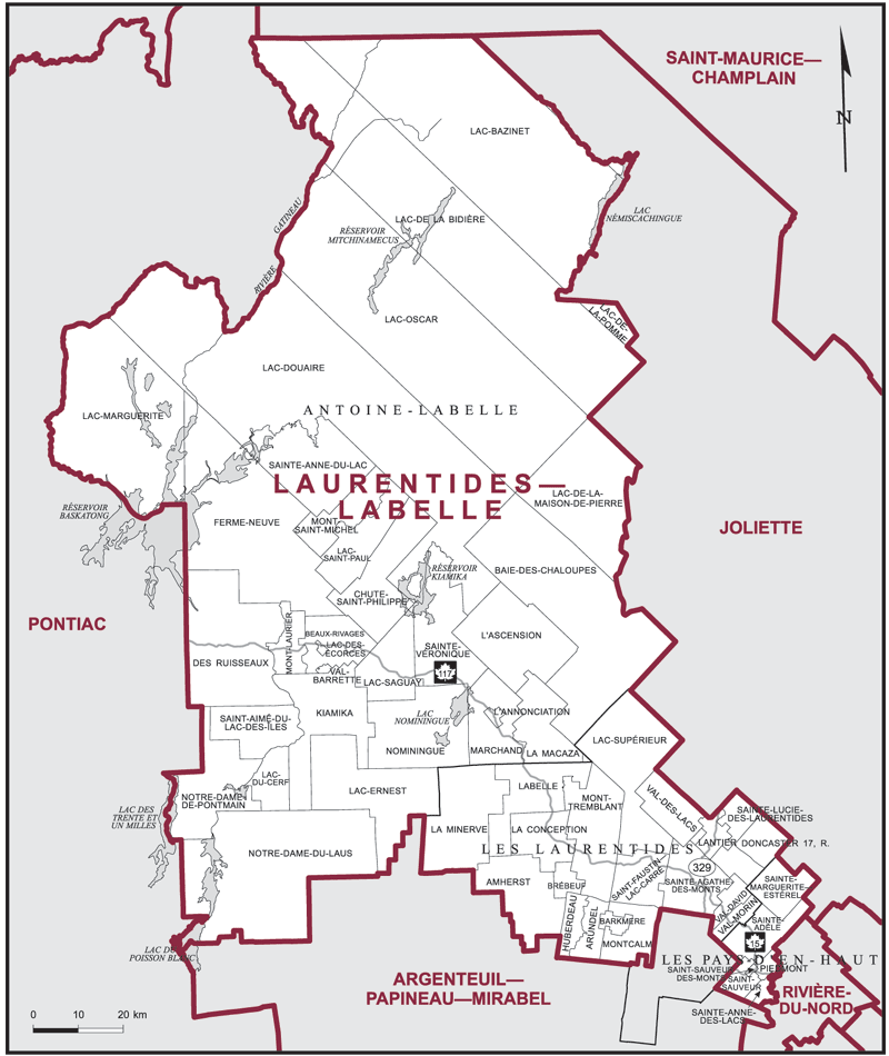 Carte – Laurentides–Labelle, Québec