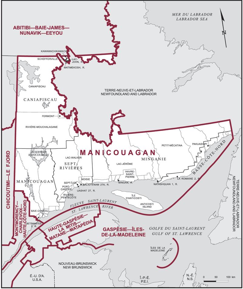 Carte – Manicouagan, Québec