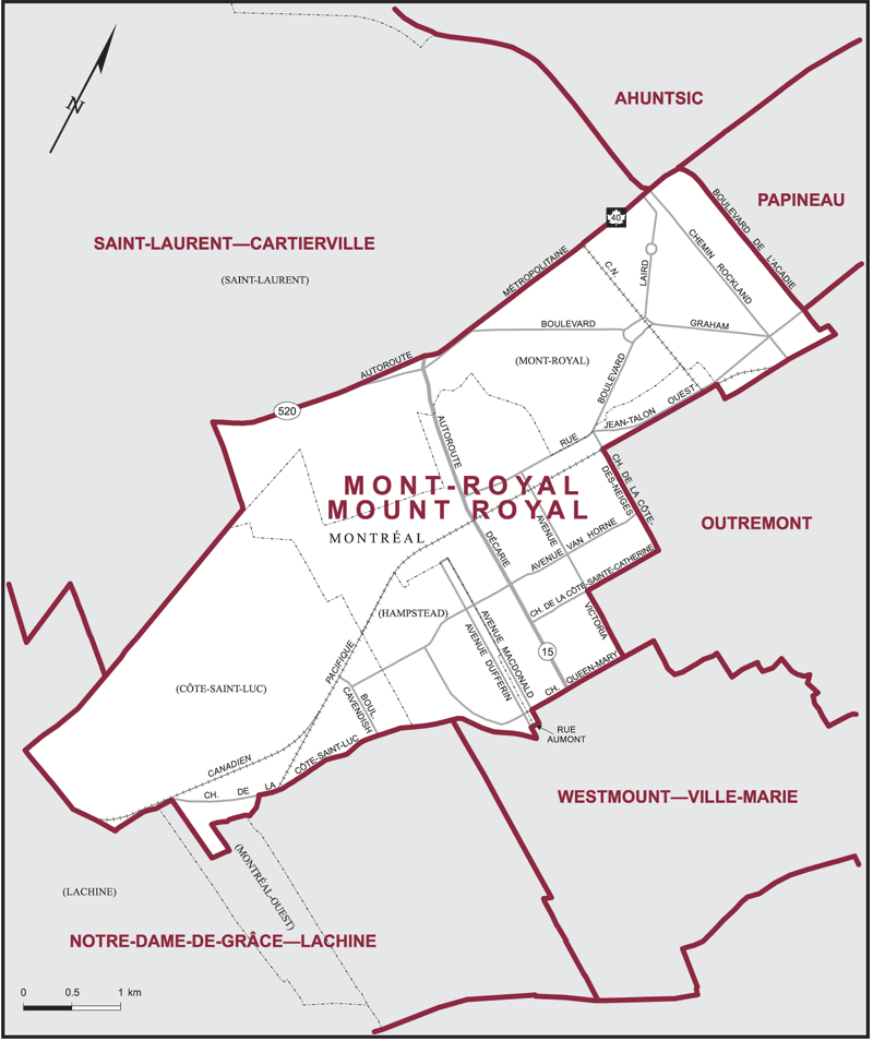 Carte – Mont-Royal, Québec