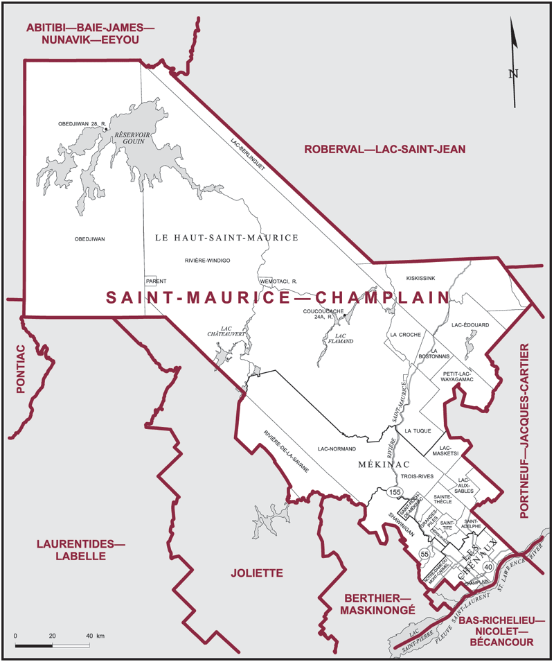 Carte – Saint-Maurice–Champlain, Québec