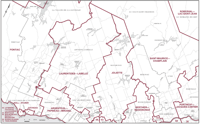 Sud Ouest Du Quebec Carte 1 Coin Des Cartes Elections Canada En Ligne