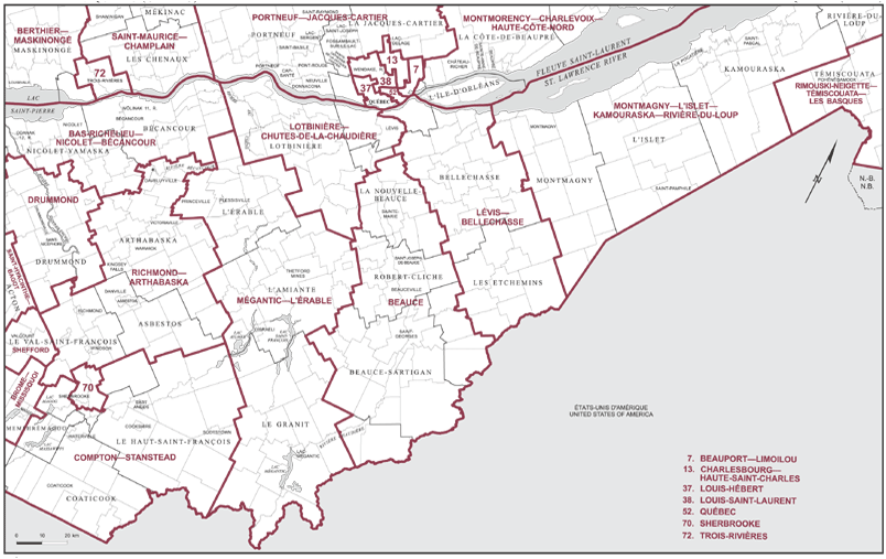 Sud Est Du Quebec Carte 3 Coin Des Cartes Elections Canada En Ligne