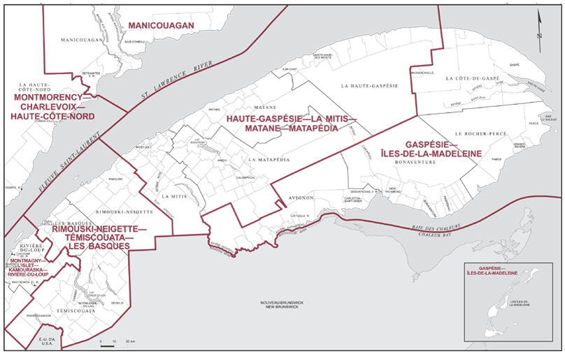 Carte – Est du Québec (carte 4), Québec