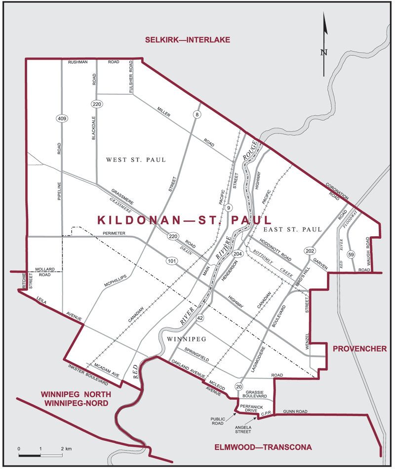 Carte – Kildonan–St. Paul, Manitoba