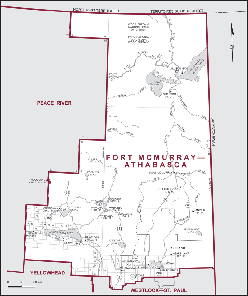 Carte – Fort McMurray–Athabasca, Alberta