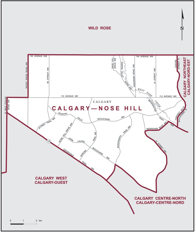 Carte – Calgary–Nose Hill, Alberta