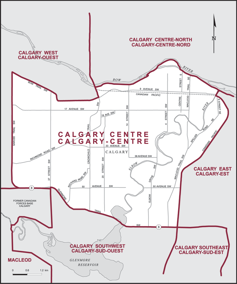 Map – Calgary Centre, Alberta