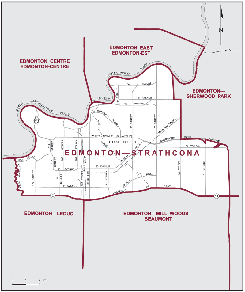 Map – Edmonton–Strathcona, Alberta