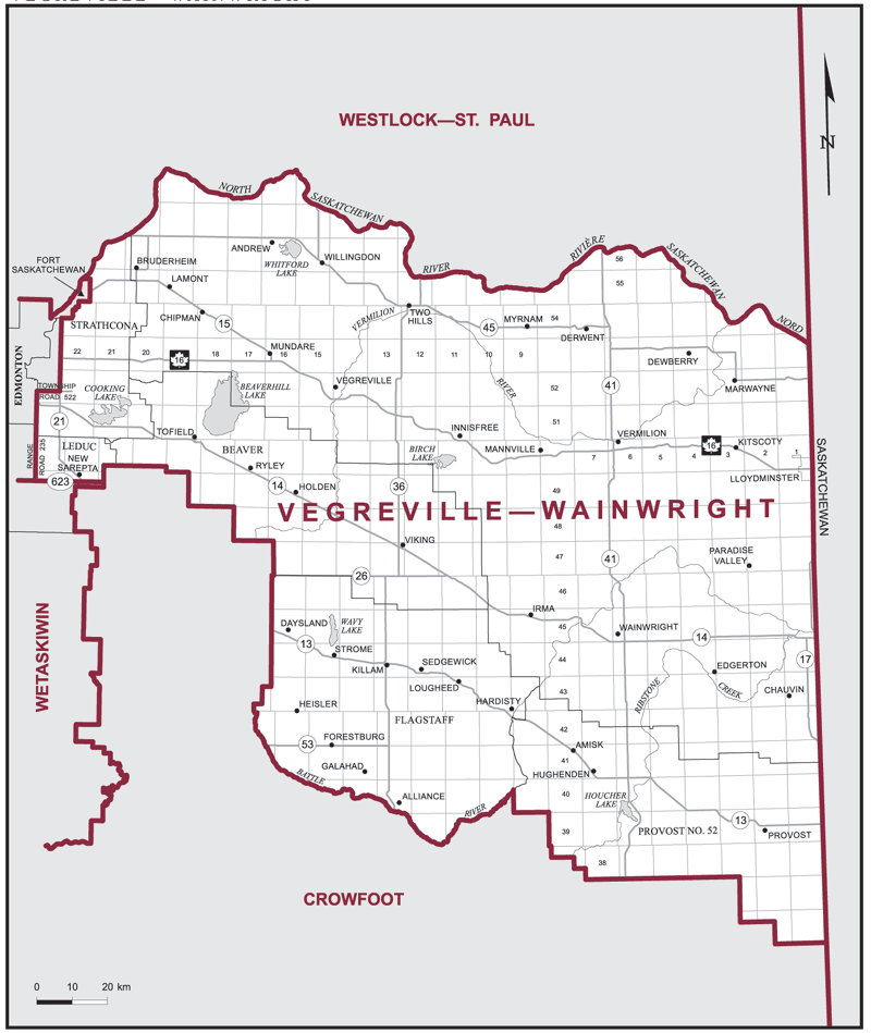 Carte – Vegreville–Wainwright, Alberta
