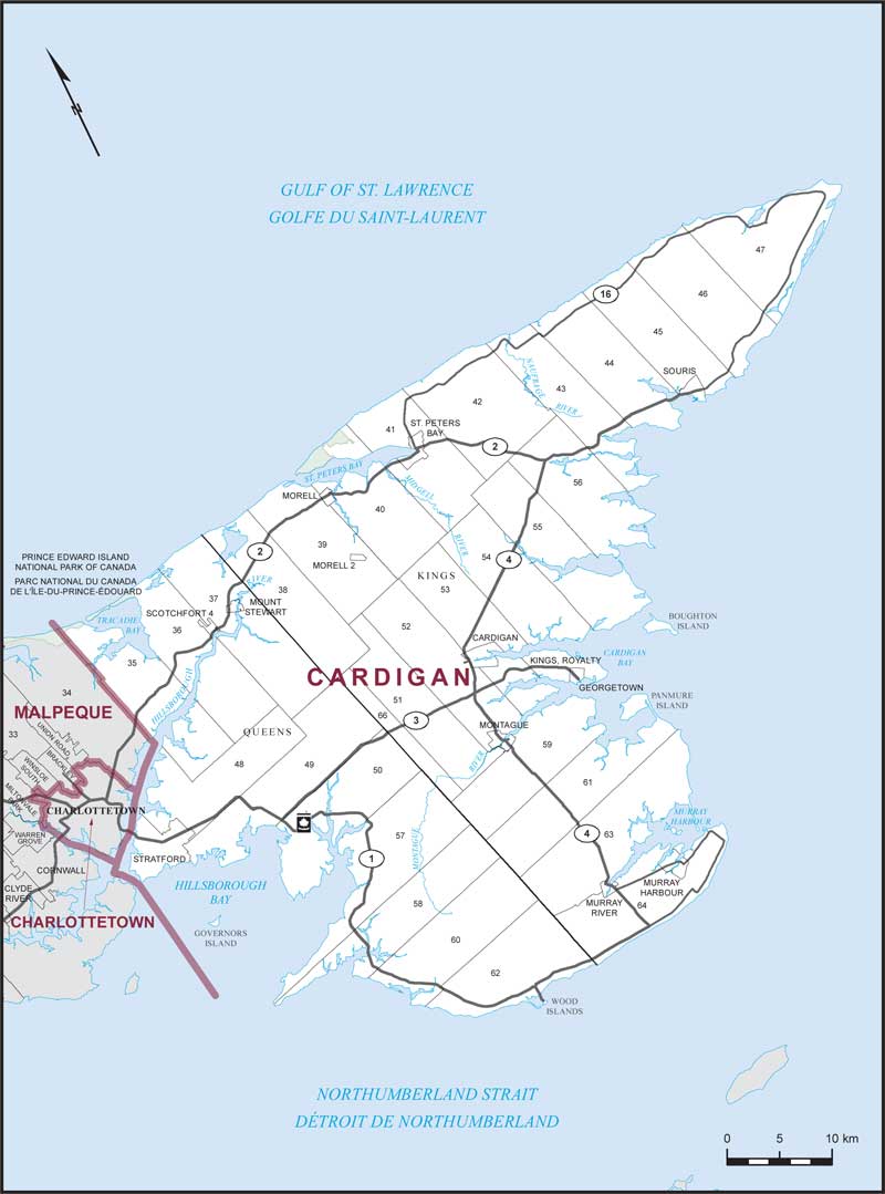 Map – Cardigan, Prince Edward Island 
