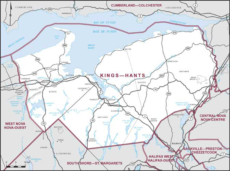 Map – Kings–Hants, Nova Scotia 