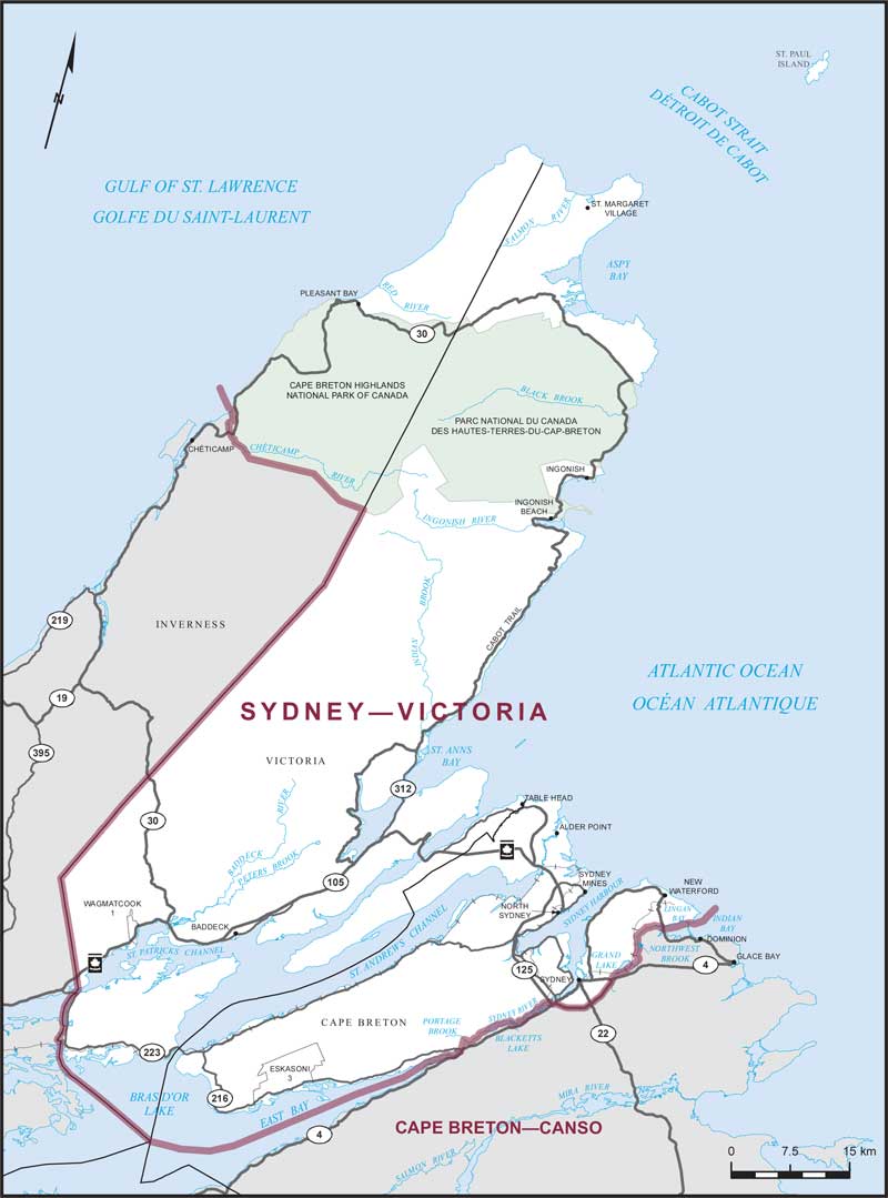 Carte – Sydney–Victoria, Nouvelle-Écosse
