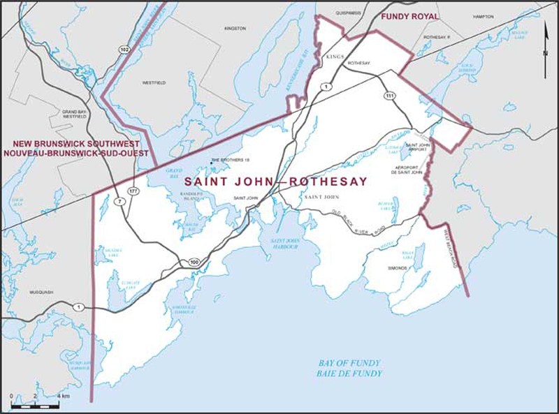 Map – Saint John–Rothesay, New Brunswick