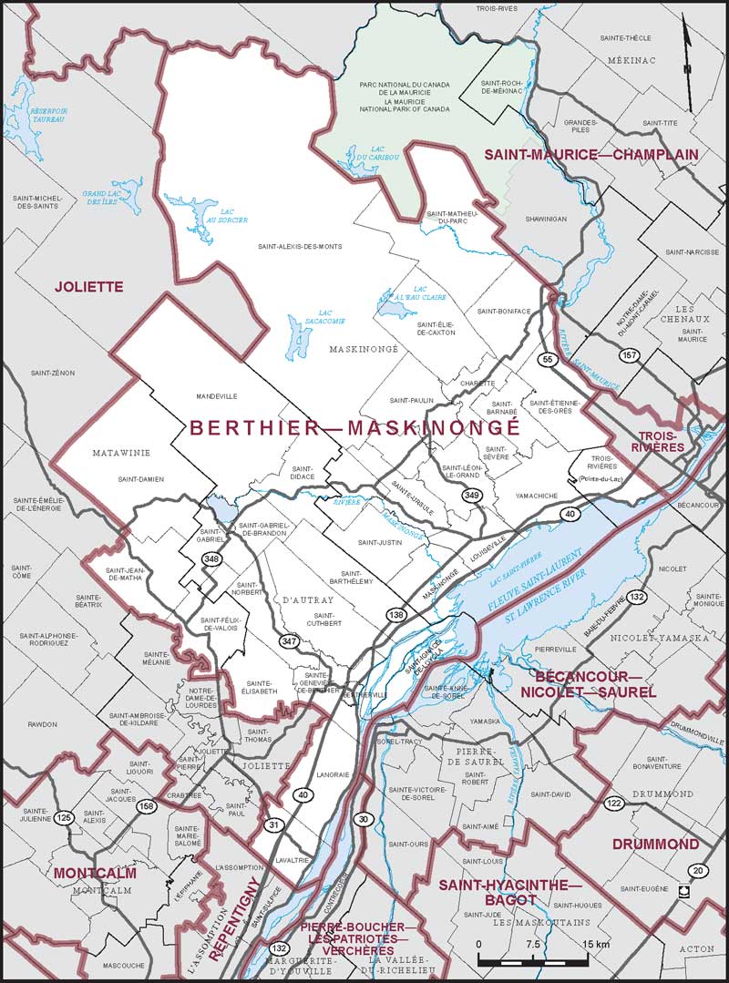 Map – Berthier–Maskinongé, Quebec