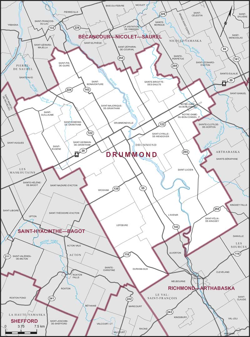 Map – Drummond, Quebec