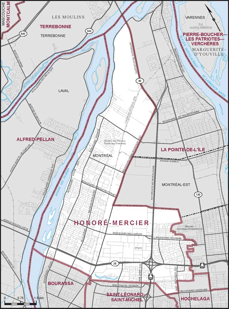 Carte – Honoré-Mercier, Québec