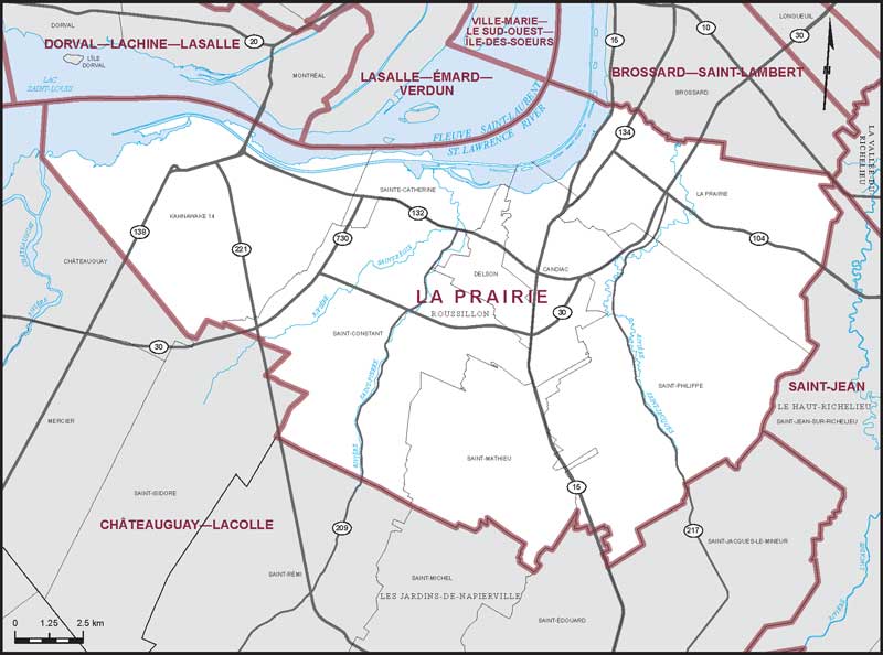 Map – La Prairie, Quebec