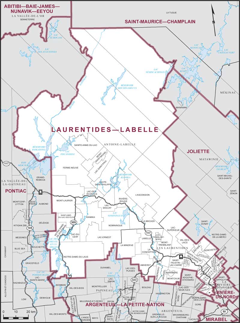 Map – Laurentides–Labelle, Quebec