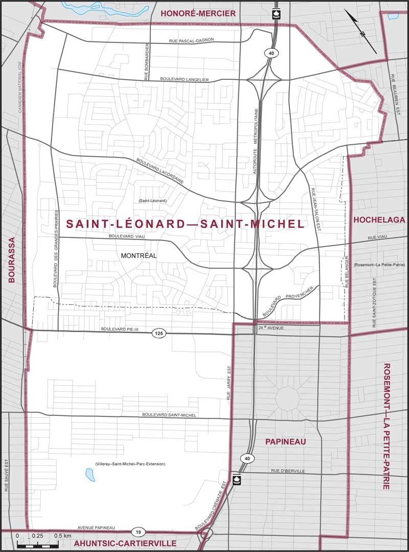 Carte – Saint-Léonard–Saint-Michel, Québec
