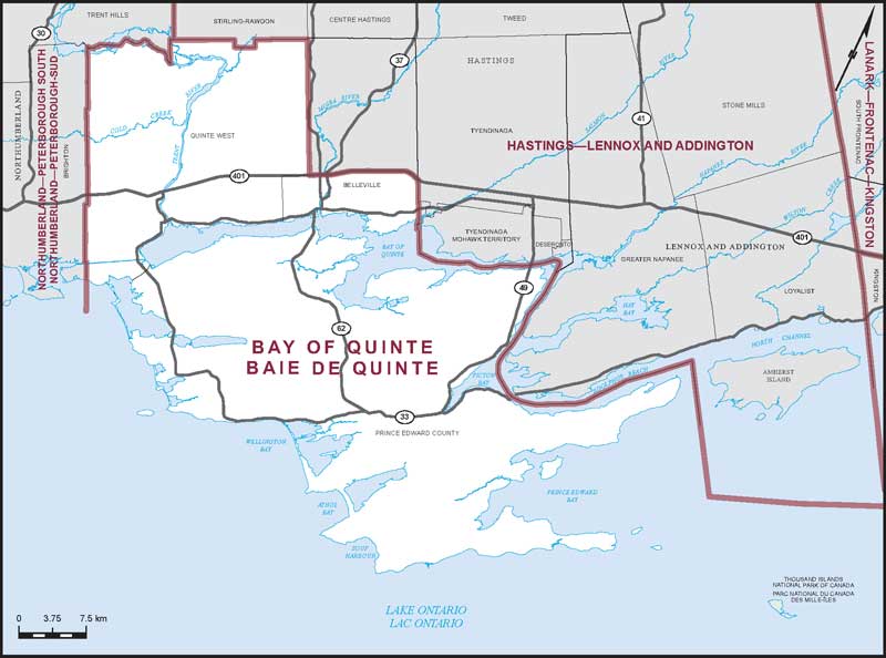 Carte – Baie de Quinte, Ontario