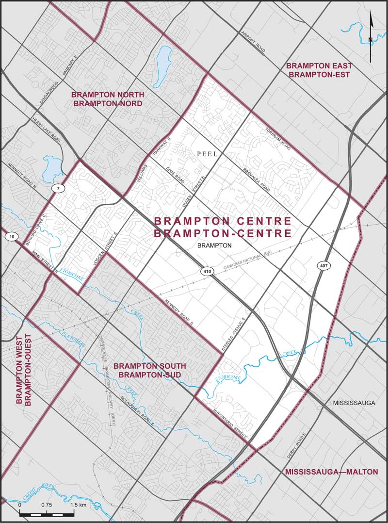 Map – Brampton Centre, Ontario