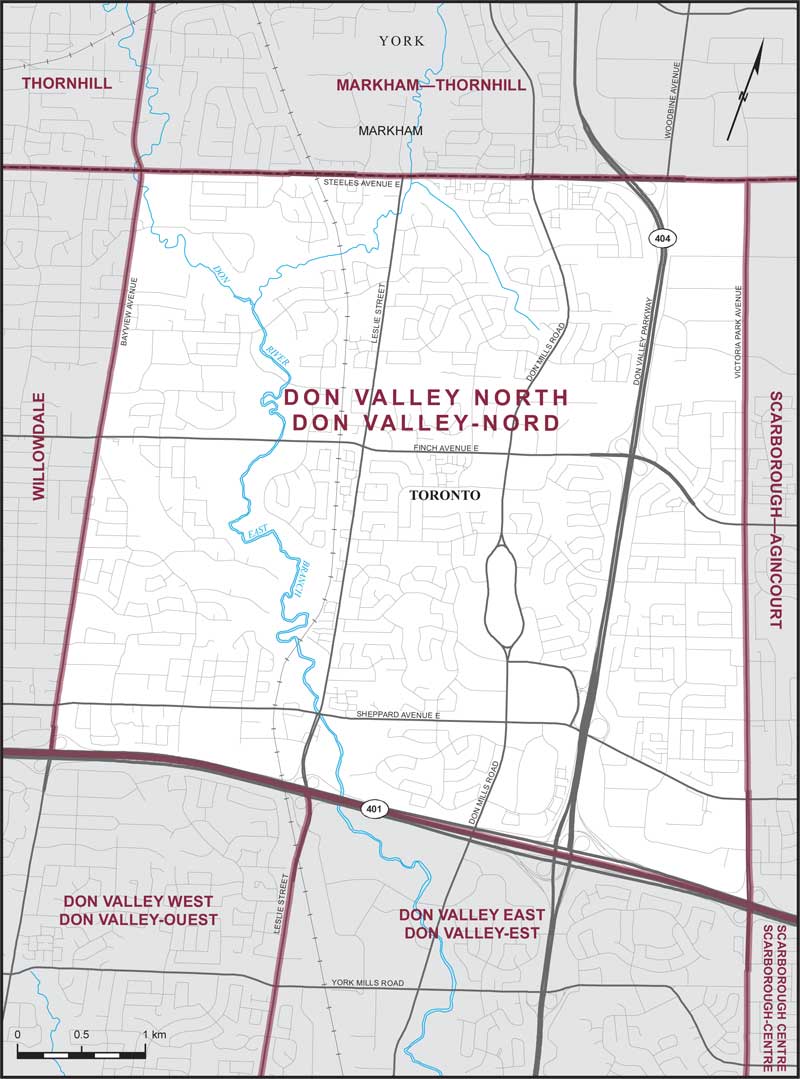 Carte – Don Valley-Nord, Ontario