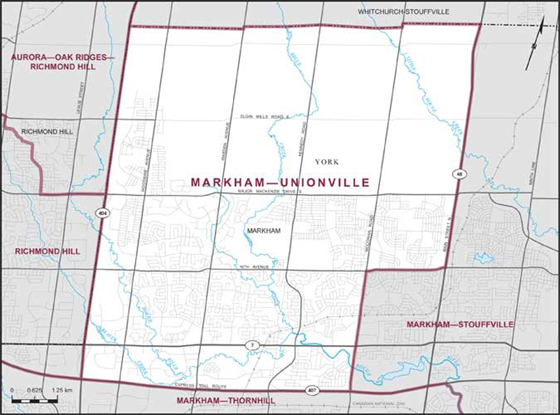 Map – Markham–Unionville, Ontario