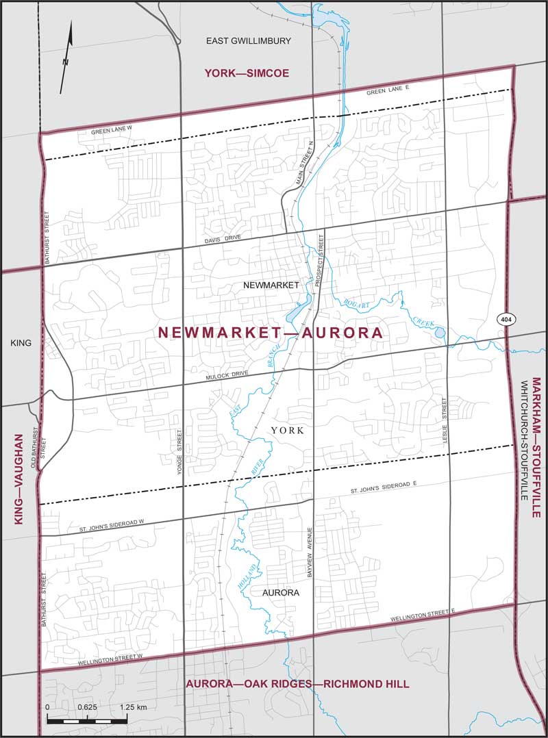 Map – Newmarket–Aurora, Ontario