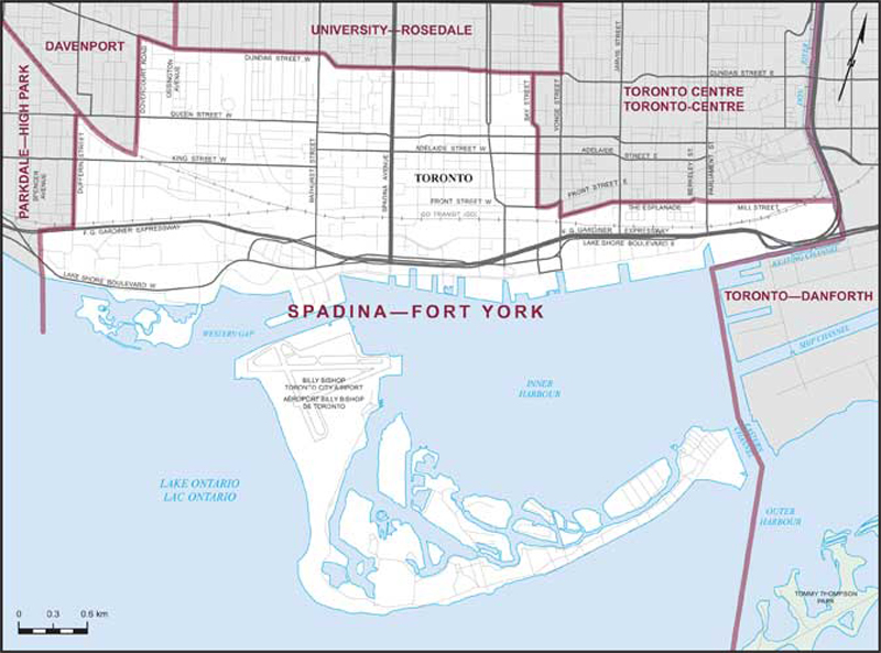 Map – Spadina–Fort York, Ontario