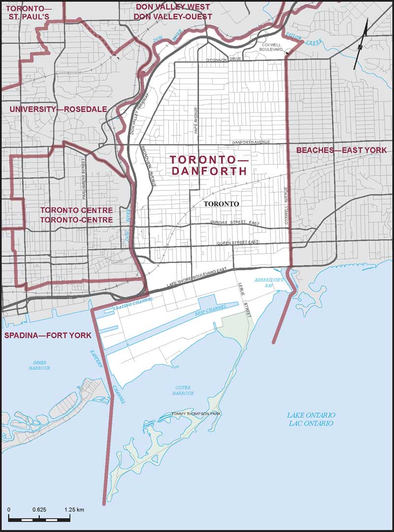 Map – Toronto–Danforth, Ontario