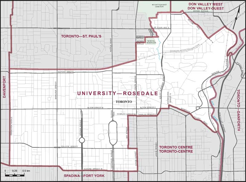 Map – University–Rosedale, Ontario