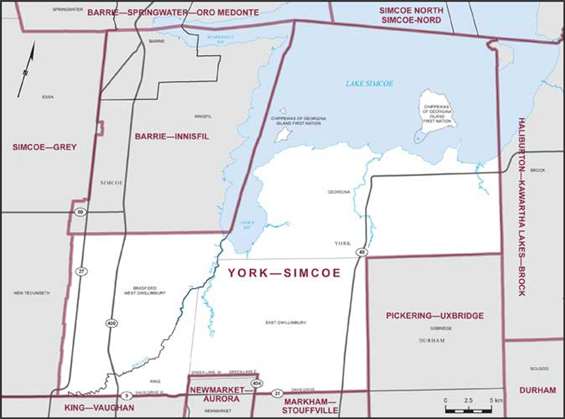 Carte – York–Simcoe, Ontario